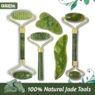 OUGEDA Natural Jade Roller Gua Sha Scraper Facial Skin Care Beauty Health Massage Tools Facial Slim Lift Masssager for Face